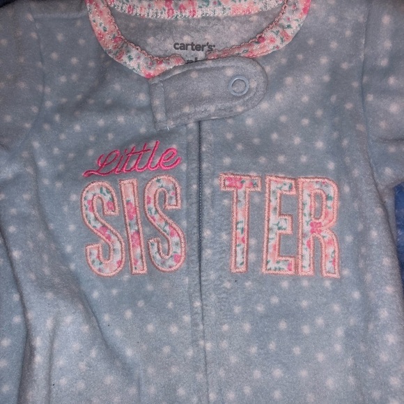 Never worn! Carters Fleece Footie Sleepers pjs - Picture 2 of 3